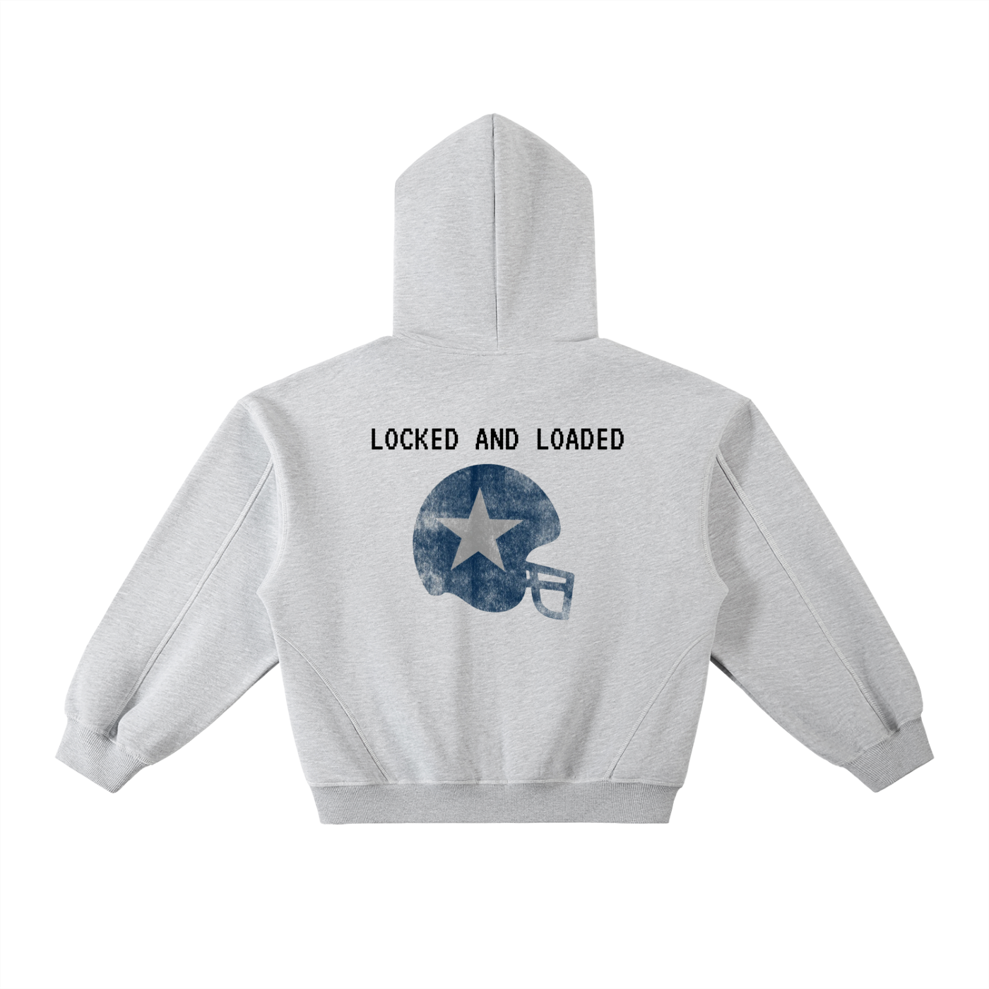 Contrast-Stitched Boxy Fleece Hoodie